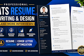 design a modern ats resume, CV, resume template and professional resume redesign
