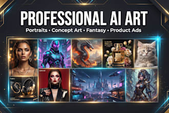 create stunning ai art, cinematic portraits, illustrations