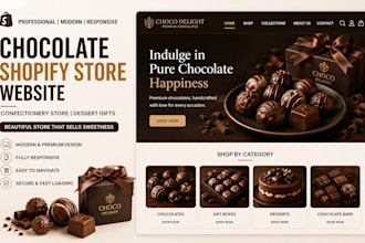 design wix chocolate shop website store website dessert gift website