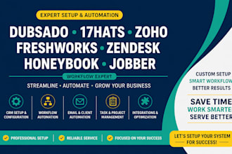 setup dubsado 17hats zoho freshworks zendesk honeybook workflow jobber expert