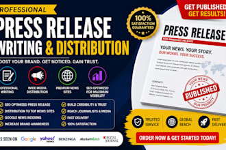 write and distribute press release on premium news sites