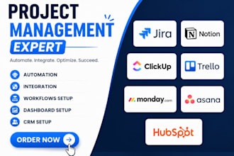 be notion expert, notion dashboard, notion automation, monday crm click up asana