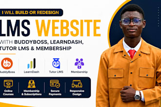build or redesign lms website with buddyboss, learndash, tutor lms membership