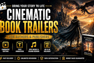 create a cinematic video fantasy book trailer for your novel