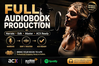 produce your full audiobook, narration, editing, and acx mastering