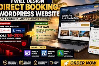 design direct booking wordpress website for your boutique hotel or airbnb