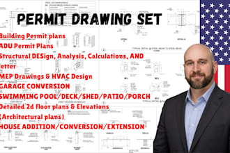 permit ready adu plans garage conversion  swimming pool permit approval drawings