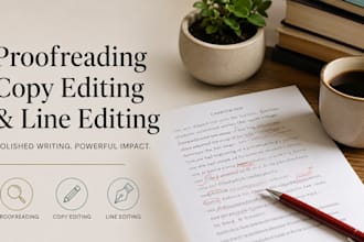 proofread, copy edit and line edit your book or novel