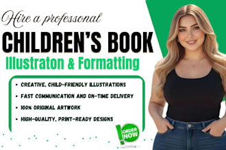 draw children book illustration and professional kids story book art