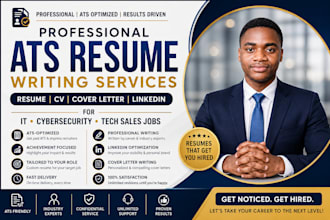 write ats resume CV cover letter for IT, cybersecurity, tech sales jobs