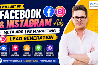 set up facebook and instagram ads, meta ads fb marketing, lead generation