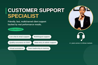 customer support specialist for live chat, email, and phone support