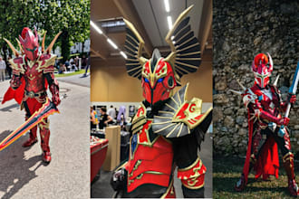 design custom 3d cosplay knight amor helmet mask  model for 3d printing