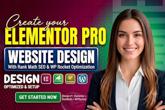 build elementor pro website with rank math SEO and wp rocket optimization