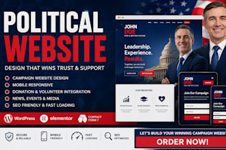create modern political website, election website, political campaign, election