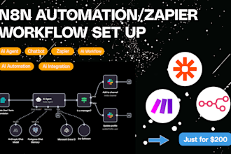 build n8n ai automation, set up zapier automation, ai work flow