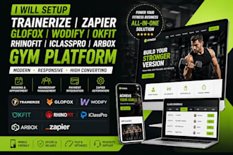 setup trainerize zapier glofox wodify okfit rhinofit iclasspro arbox gym website