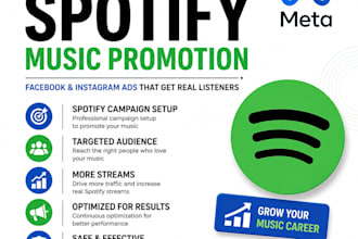 create high converting meta ads, fb ig ads for your spotify track, youtube video