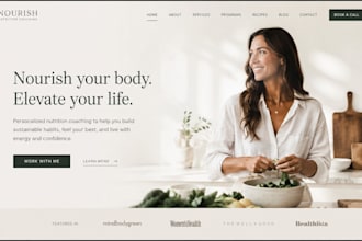 design squarespace personal trainer nutrition coach website with booking