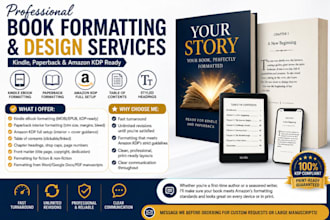 do kindle ebook formatting, paperback formatting, and KDP formatting