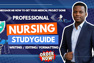 create nursing study guide, playbook, soap notes, nursing concept map, care plan