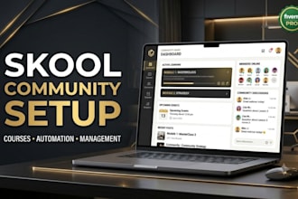 set up skool community, create courses, and manage your online academy