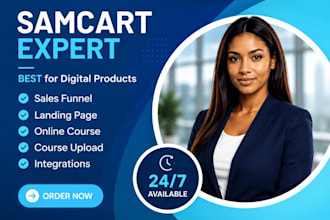 build your samcart sales funnel, checkout page and landing page