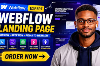 design webflow landing page , figma to webflow , responsive webflow website