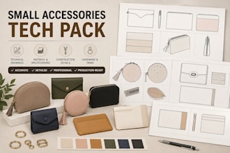 design non leather small leather accessories with tech pack
