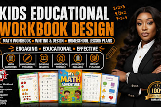 design professional math worksheet,workbook page and book cover designs for KDP