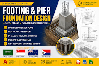 design footing and pier foundation plans for sa sg n z and st martin