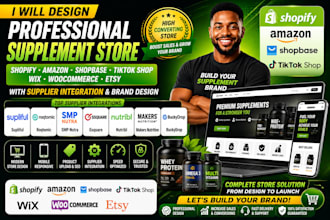 design shopify supplement store with supliful smp nutra tiktok shop integraion