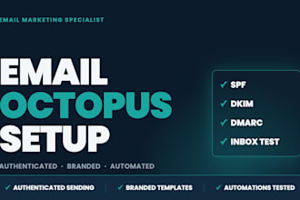 set up emailoctopus with templates and automations