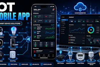 do iot mobile app, iot dashboard for smart devices monitoring and automation