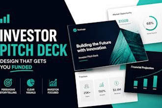 design executive investor pitch deck startup, presentation and fundraising slide