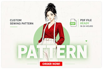 draft custom clothing pattern sewing pattern and grading for fashion