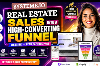 build german real estate landing page, sales funnel, website in systeme io, wix
