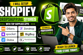 setup shopify dsers zendorp spocket bigbuy doba brandsgateway dropshipping store