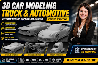 3d car modeling truck automotive vehicle design product design for 3d printing