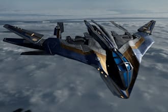 create a game ready sci fi spaceship model for unreal engine unity and blender