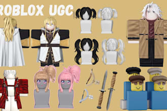 create professional roblox ugc accessories, hair, faces, and game assets
