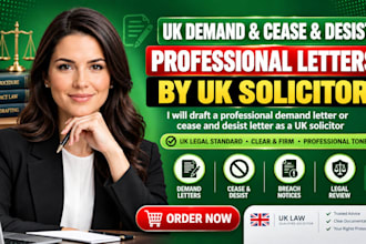 draft a professional demand letter or cease and desist letter as a UK solicitor