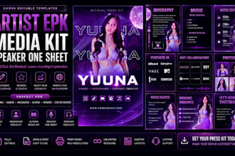 design clickable link artist epk, artist press kit media kit music press kit