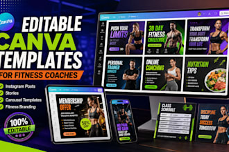 editable canva templates for fitness coaches
