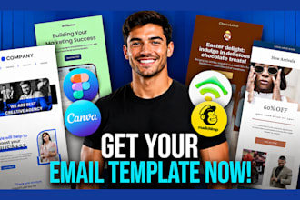 design HTML email newsletter templates in mailchimp brevo canva klaviyo figma
