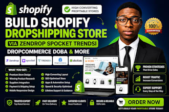 build shopify dropshipping store via zendrop spocket trendsi dropcommerce doba