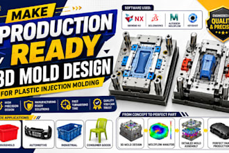 make production ready 3d mold design for plastic injection molding