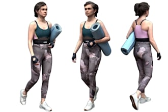 3d realistic character modeling and 3d character design and 3d rigging