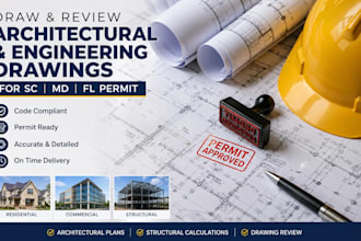 draw and review architectural and engineering drawings for sc MD fl permit