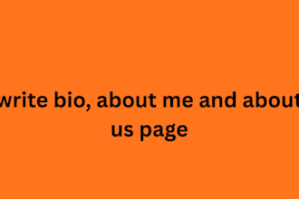 write bio, about me and about us page